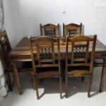 Solid Sheesham Wood 6 Seater Dining Table Set | Wooden Dining Set with Chairs | Handmade Furniture for Home Kitchen & Dining Room (Premium Natural Finish)