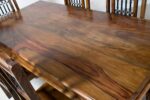 Solid Sheesham Wood 6 Seater Dining Table Set | Wooden Dining Set with Chairs | Handmade Furniture for Home Kitchen & Dining Room (Premium Natural Finish) - Image 2
