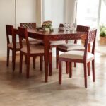Maharaja Solid Sheesham Wood Dining Table 6 Seater | Wooden Six Seater Dinning Table with Cushion Chairs | Dinner Table 6 Seater | Dining Room Sets | Self Assembly, - Image 3