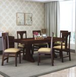 Sheesham Wood  Dining Table with Cushioned Chairs for Living Room Wooden Dining Room Set for Home (Walnut Finish) - Image 28