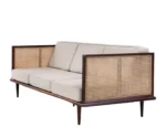 Bard 3 Seater Solid Wood & Rattan Sofa - Image 4