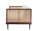 Bard 3 Seater Solid Wood & Rattan Sofa - Image 5
