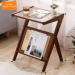 Bamboo Rattan End Table with Storage - Image 5