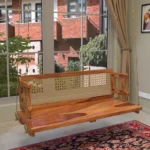 Classic Reversible Cane Back Wooden Handmade Swing for Home – Sheesham wood