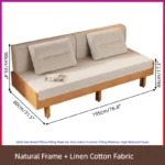 Japandi Solid Oak Wood Frame Pull-Out Day Bed - Image 5