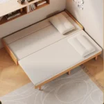 Japandi Solid Oak Wood Frame Pull-Out Day Bed - Image 8