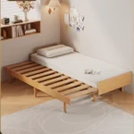 Japandi Solid Oak Wood Frame Pull-Out Day Bed - Image 9