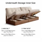 Japandi Solid Oak Wood Frame Sofa with Large Under-Seat Storage - Image 5