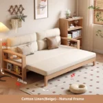 Multifunctional Retractable Sofa Bed with Wide Armrest and Storage Shelf - Image 2