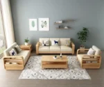 Sofa Set Wooden Sofa Design Premium Pine Wood Sofa Set For Living Room - Image 6