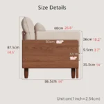 DM Solid Wood Frame Pull-Out Sofa Bed - Image 11