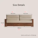 Solid Wood Pull Out Sofa Bed with Underneath Storage Drawers - Image 5