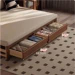 Solid Wood Pull Out Sofa Bed with Underneath Storage Drawers - Image 12