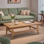 Wood style design simple solid wood coffee table