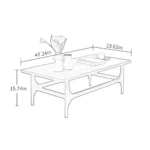 Wood style design simple solid wood coffee table - Image 8