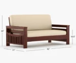 Zoko Solid Sheesham Wood Sofa Set - Image 7
