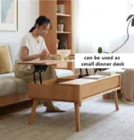 Solid Wood Lift Top Coffee Table with Drawers and Hidden Storage Compartments - Image 2