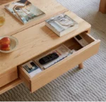 Solid Wood Lift Top Coffee Table with Drawers and Hidden Storage Compartments - Image 8
