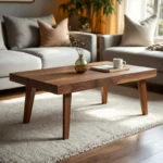Handcrafted Solid Walnut Coffee Table, Log Design, Wood Coffee Tables - Image 2