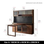 Walnut Wood Sideboard Cabinet with Rotating Desk - Image 2