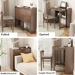 Foldable Computer Writing Desk with Storage Shelf