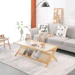 Bamboo Rattan End Table with Storage - Image 3